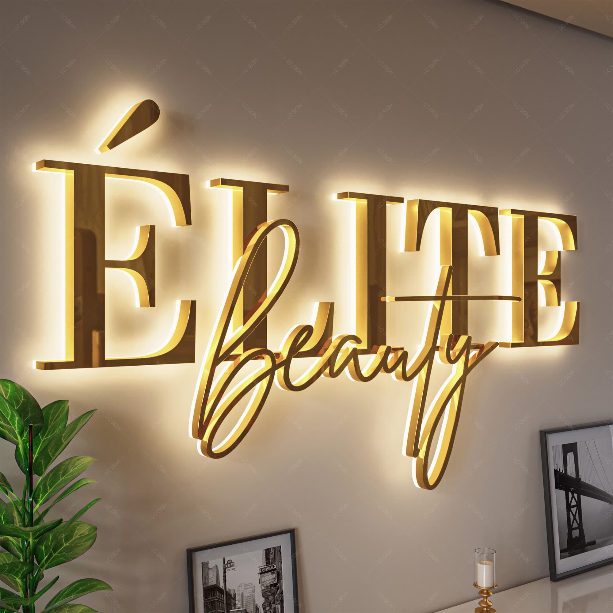 3D Golden Steel Brand Name - 3